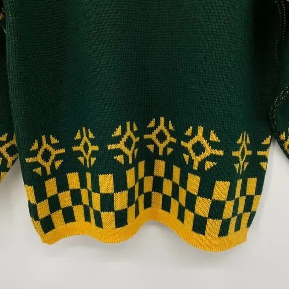 Vintage 100% Worsted Wool Sweater Size M L Peerless Richards Greenwich Ski Moto - Picture 6 of 10